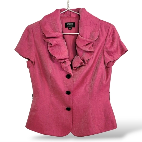Adrianna Pappel Sparkly Pink Casual Office Formal Blouse Top Size 8 Medium - Picture 1 of 12